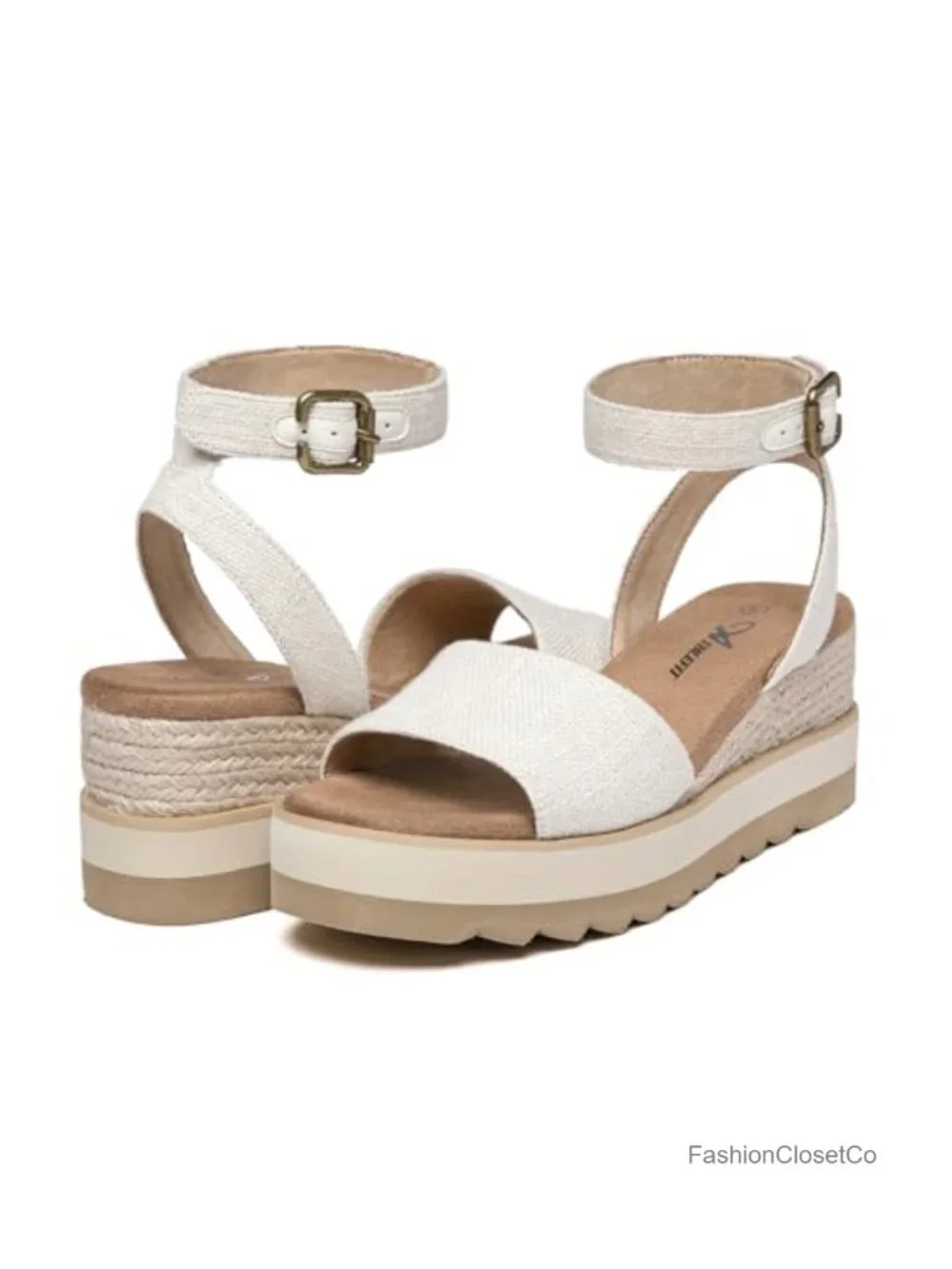 Women's Platform Espadrille Wedge Sandals with Ankle Strap